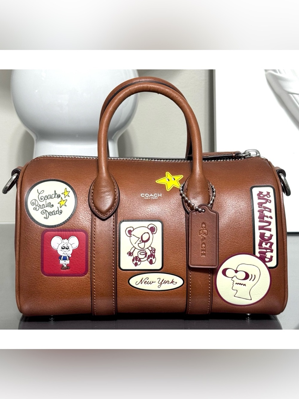 Coach | Brain Dead Compass Bag 25 With Patches, AMBER BROWN